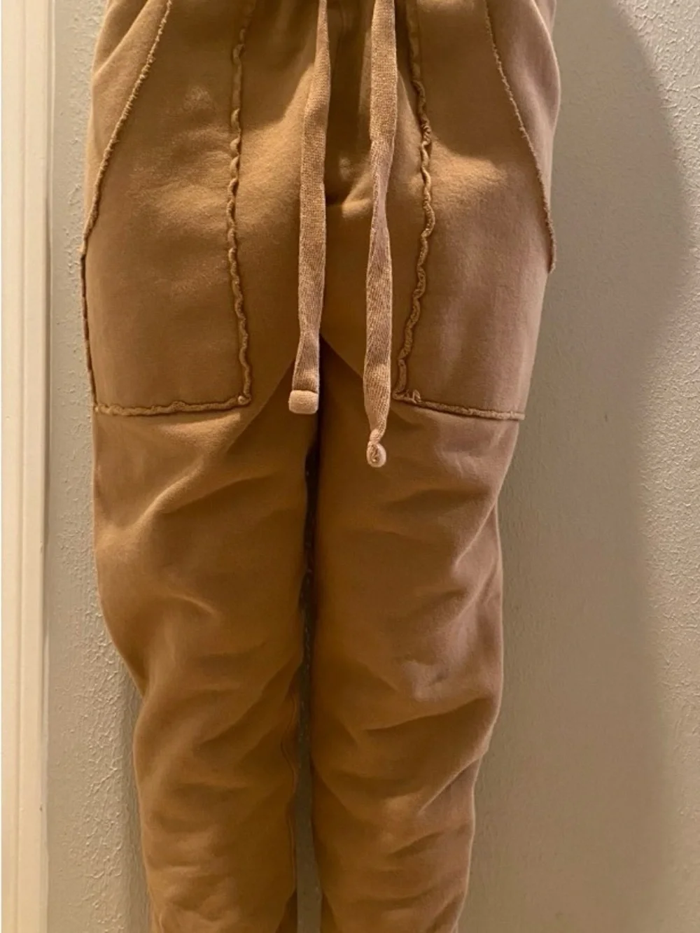 Frank & Eileen Wide-Leg Track Pants in Soft Beige - Picture 2 of 6